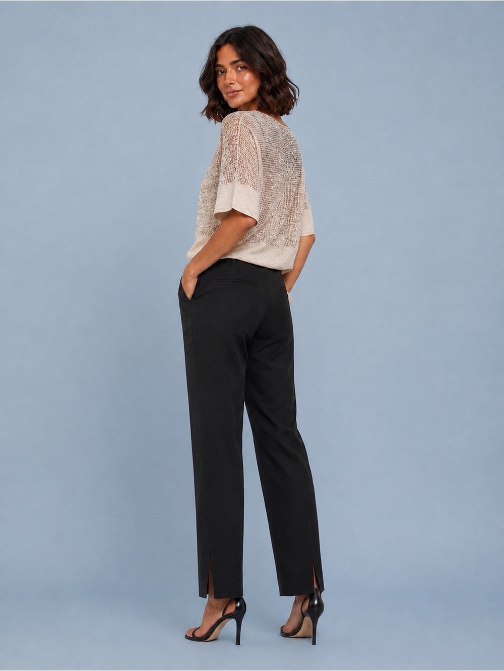 Joseph Ribkoff Black Wide-Leg Trousers